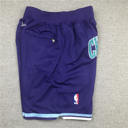 Men's Charlotte Hornets Purple Basketball Retro Shorts11