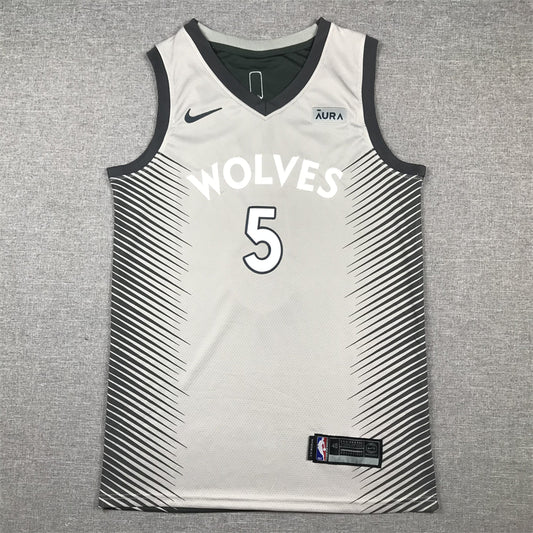 Men's Minnesota Timberwolves Anthony Edwards #5 Gray Swingman Player Jersey1
