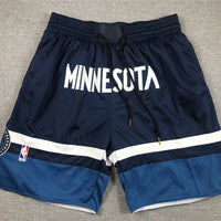 Men's Minnesota Timberwolves Navy Icon Edition Pocket Shorts1