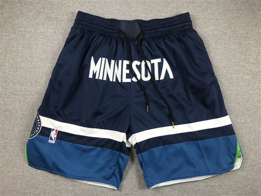 Men's Minnesota Timberwolves Navy Icon Edition Pocket Shorts1