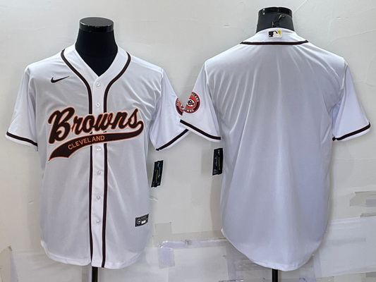 Men's Cleveland Browns White Blank Jersey1