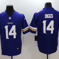 Men's Minnesota Vikings Stefon Diggs #14 Purple Player Game Jersey1