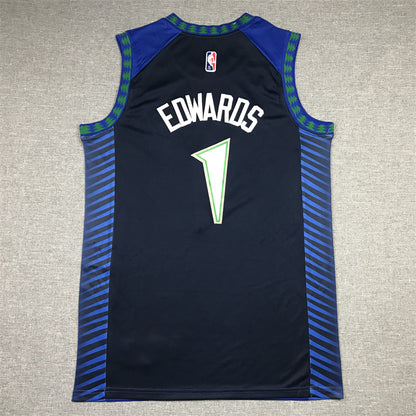Men's Minnesota Timberwolves Anthony Edwards Blue/Navy Swingman Jersey1