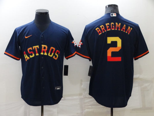 Men's Houston Astros Alex Bregman #2 Navy Replica Team Jersey1