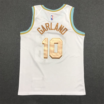 Men's Cleveland Cavaliers Darius Garland #10 White Swingman Jersey1 - City Edition