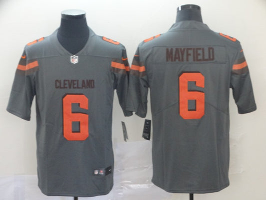 Men's Cleveland Browns Baker Mayfield Gray Inverted Legend Jersey1