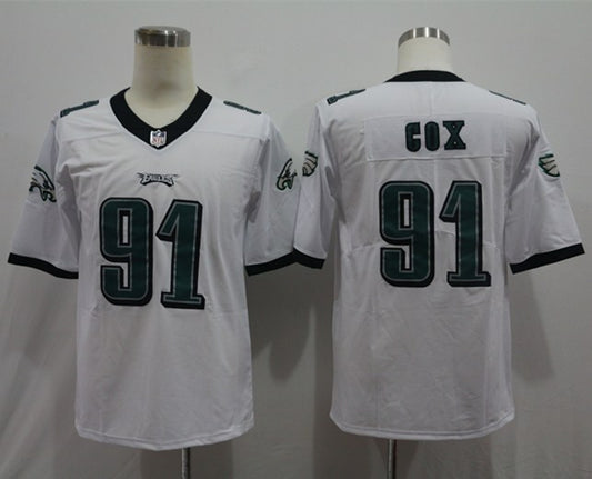 Men's Philadelphia Eagles Fletcher Cox #91 White Game Jersey1