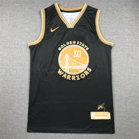 Men's Golden State Warriors Stephen Curry #30 Black Select Series Swingman Jersey1
