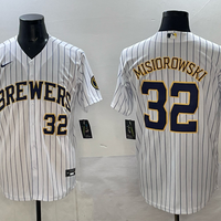 Men's Milwaukee Brewers Jacob Misiorowski #32 White Replica Player Jersey