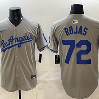Men's Los Angeles Dodgers Manny Rojas #72 Gray Road Replica Jersey