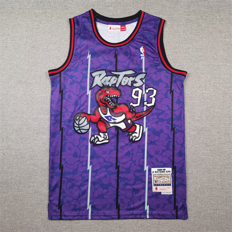 Men's Toronto Raptors BAPE #93 Purple 1998/99 Hardwood Classics Swingman Jersey1
