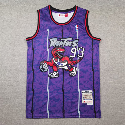 Men's Toronto Raptors BAPE #93 Purple 1998/99 Hardwood Classics Swingman Jersey1