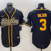 Men's Pittsburgh Steelers Russell Wilson #3 Black Player Jersey1 Joint Edition