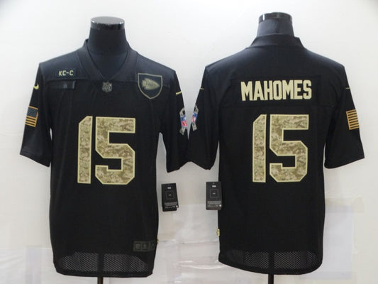 Men's Kansas City Chiefs #15 Patrick Mahomes Black Game Player Jersey1