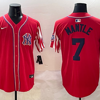 Men's New York Yankees Mickey Mantle #7 Red Limited Player Jersey