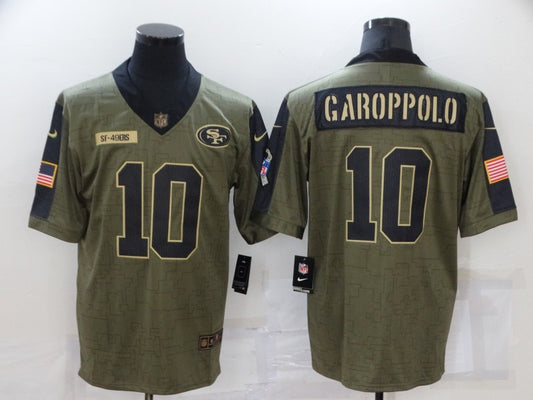 Men's San Francisco 49ers Jimmy Garoppolo #10 Brown Player Game Jersey1