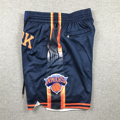 Men's New York Knicks Navy Statement Edition Pocket Shorts1