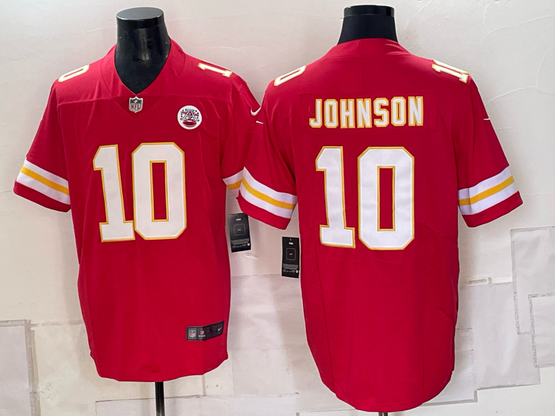 Men's Kansas City Chiefs Emmett Johnson #10 Red Team Game Jersey