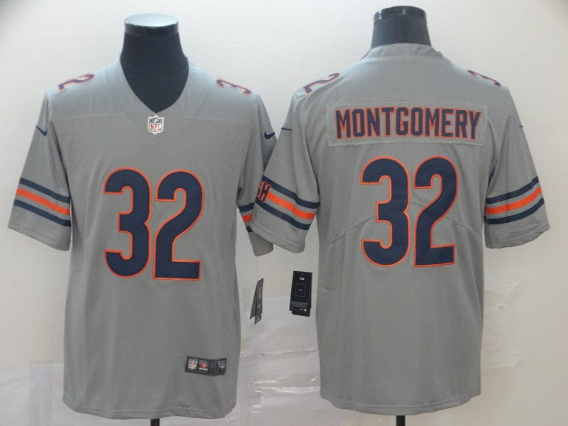 Men's Chicago Bears David Montgomery #32 Gray Game Jersey1