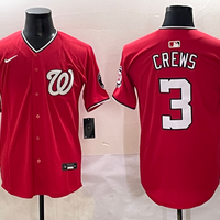 Men's Washington Nationals Dylan Crews #3 Red Replica Player Jersey