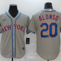 Men's New York Mets Pete Alonso #20 Gray Replica Baseball Jersey1