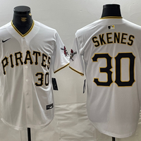 Men's Pittsburgh Pirates Paul Skenes #30 White Home Replica Player Jersey1