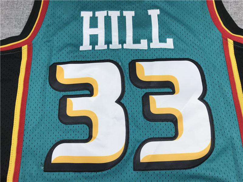 Men's Detroit Pistons Grant Hill 1998-99 Green Hardwood Classics Swingman Jersey1