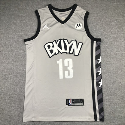 Men's Brooklyn Nets James Harden Charcoal 2020/21 Fast Break Replica Jersey1