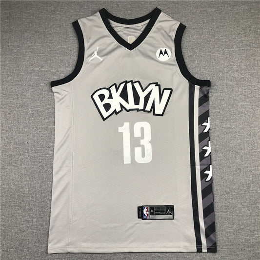 Men's Brooklyn Nets James Harden Charcoal 2020/21 Fast Break Replica Jersey1