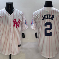 Men's New York Yankees Derek Jeter #2 White Team Player Jersey