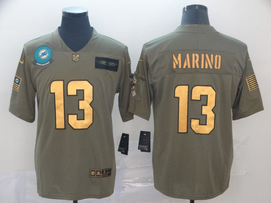 Men's Miami Dolphins Dan Marino #13 Brown Alternate Game Jersey1