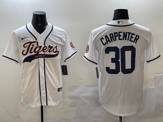 Men's Detroit Tigers Kerry Carpenter #30 White Player Jersey1