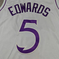 Men's Minnesota Timberwolves Anthony Edwards #5 White Swingman Player Jersey1