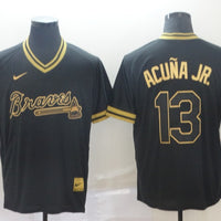 Men's Atlanta Braves Ronald Acuna Jr. #13 Black Replica Jersey1