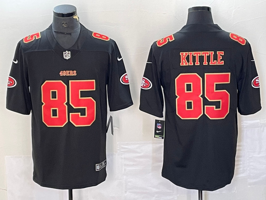 Men's San Francisco 49ers George Kittle #85 Black Fashion Game Jersey1