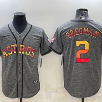Men's Houston Astros Alex Bregman #2 Gray Replica Player Jersey1