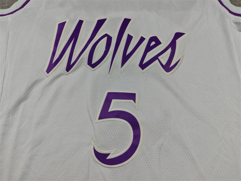 Men's Minnesota Timberwolves Anthony Edwards #5 White Swingman Player Jersey1