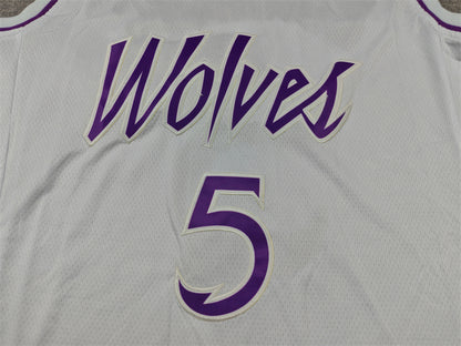 Men's Minnesota Timberwolves Anthony Edwards #5 White Swingman Player Jersey1