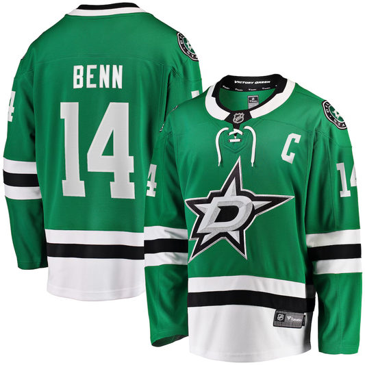 Men's Dallas Stars Jamie Benn #14 Fanatics Kelly Green Captain Patch Home Breakaway Jersey