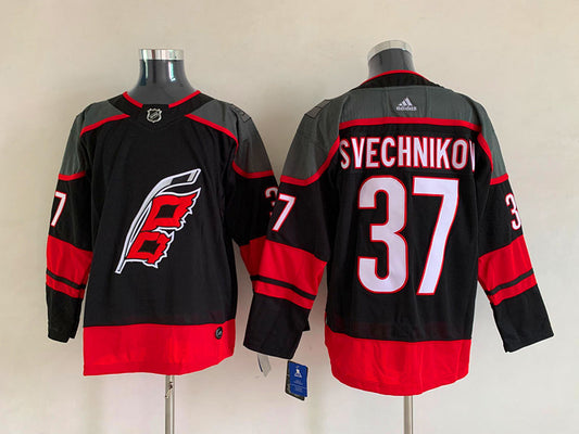 Men's Carolina Hurricanes Andrei Svechnikov #37 Black Home Breakaway  Player Jersey1