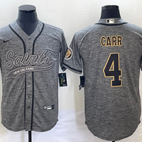Men's New Orleans Saints Derek Carr #4 Gray Game Jersey1 Joint Edition