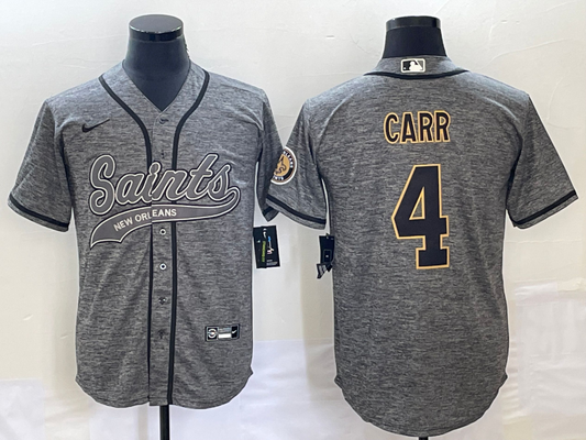 Men's New Orleans Saints Derek Carr #4 Gray Game Jersey1 Joint Edition
