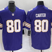 Men's Minnesota Vikings Cris Carter #80 Purple Classic Player Jersey1