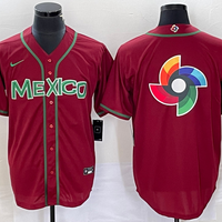 Men's 2023 World Baseball Classic Mexico Red Player Jersey1