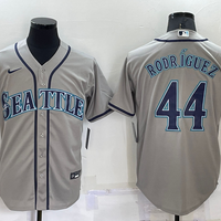 Men's Seattle Mariners Julio Rodriguez #44 Gray Replica Baseball Jersey1