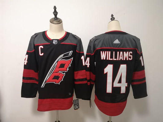 Men's Carolina Hurricanes Justin Williams #14 Black Home Breakaway Player Jersey1