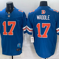 Men's Denver Broncos Jaylen Waddle #17 Blue Game Jersey