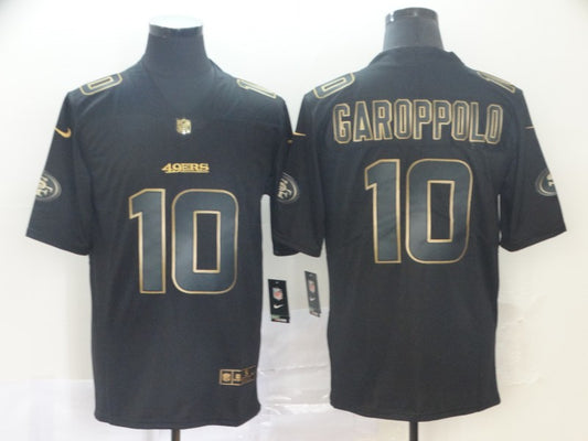 Men's San Francisco 49ers Jimmy Garoppolo #10 Black Authentic Game Jersey1