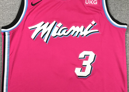 Men's Miami Heat Dwyane Wade #3 Pink Swingman Player Jersey1