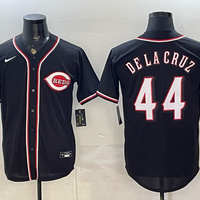 Men's Cincinnati Reds Elly De La Cruz #44 Fashion Replica Black Out Jersey